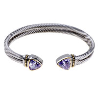 Bracelets - amethyst triangle head 925 sterling silver bracelets Image.