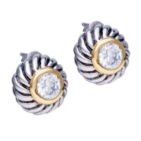 Earrings - crystal pumpkin 925 sterling silver earrings Image.