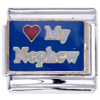 Italian Charms - phrase my nephew italian charm bracelets Image.