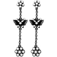 Earrings - ivory flower butterfly earrings Image.