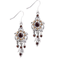 Earrings - golden brown flower earrings Image.