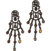 Earrings - bronze tone leopard jasper earrings Image.