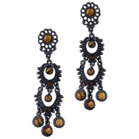 Earrings - silver tone leopard jasper earrings Image.