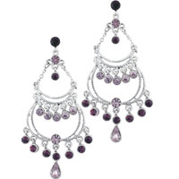 Earrings - purple austrian crystal earrings Image.