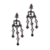 Earrings - purple circles and squares earrings Image.