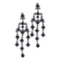 Earrings - black circles and squares earrings Image.