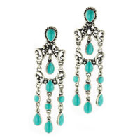Earrings - fancy turquoise victorian earrings Image.