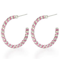 Earrings - pink studded circle earrings Image.