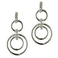 Sterling Silver Jewelry - hoop circle rhinestone earrings Image.