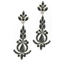 Sterling Silver Jewelry - fancy green rhinestone earrings Image.