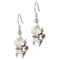 Sterling Silver Jewelry - fancy purple studded cat earrings Image.