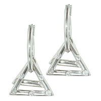 Sterling Silver Jewelry - studded triangle earrings Image.