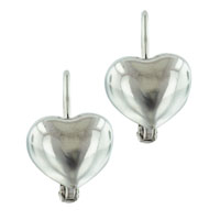 Sterling Silver Jewelry - silver tone heart earrings Image.