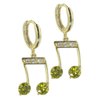 Earrings - gold tone studded musical note earrings Image.