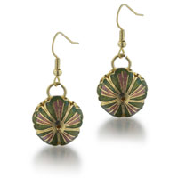 Earrings - olive green shell earrings Image.