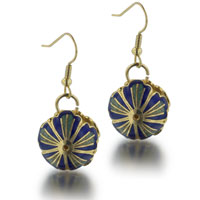 Earrings - blue and green shell earrings Image.