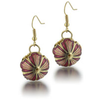 Earrings - golden red shell earrings Image.