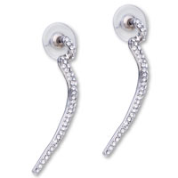 Earrings - april birthstone crystal snake dangle earrings Image.