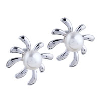 Sterling Silver Jewelry - pearl studded fireworks shaped earrings Image.