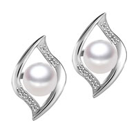 Sterling Silver Jewelry - pearl eye pattern earrings Image.
