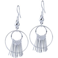 Sterling Silver Jewelry - double hoop waterfall earrings Image.