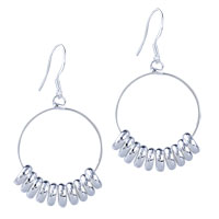 Sterling Silver Jewelry - hoop and circle earrings Image.