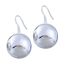 Sterling Silver Jewelry - sterling silver gloosy ball dangle earrings Image.