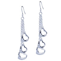 Sterling Silver Jewelry - three dangling heart earrings Image.