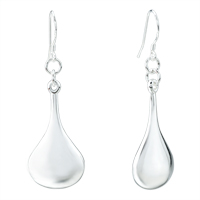 Sterling Silver Jewelry - sterling silver drop shape dangle earrings Image.