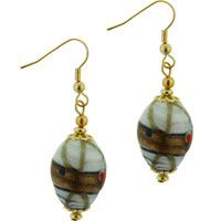 Murano Glass Jewelry - white enamel earrings Image.