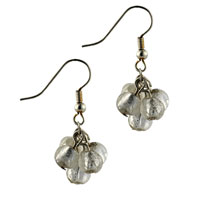 Murano Glass Jewelry - white cluster earrings Image.