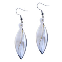 Mother Of Pearl Jewelry - ivory white mother of pearl leaf earring Image.