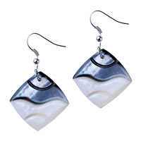 Mother Of Pearl Jewelry - silver and gray mother of pearl square earring Image.