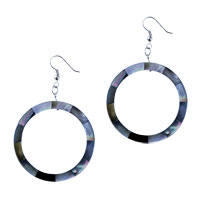 Mother Of Pearl Jewelry - pale blue mother of pearl hoop earring Image.