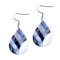 Mother Of Pearl Jewelry - white and blue mother of pearl teardrop earring Image.