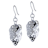 Sterling Silver Jewelry - hollow carved heart cluster earrings Image.