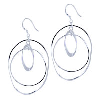 Sterling Silver Jewelry - silver double hoop earrings Image.