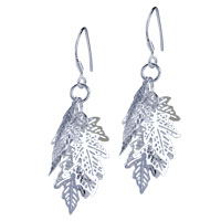 Sterling Silver Jewelry - maple leaf cluster earrings Image.
