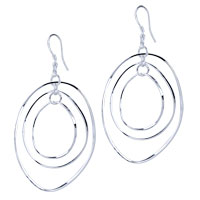 Sterling Silver Jewelry - concentric three hoop earrings Image.