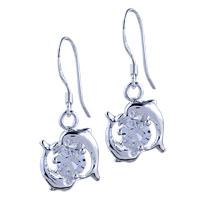 Sterling Silver Jewelry - crystal dolphin earrings Image.