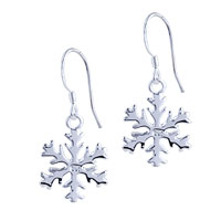 Sterling Silver Jewelry - silver snowflake earrings Image.
