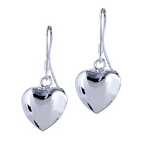Sterling Silver Jewelry - silver love heart earrings Image.