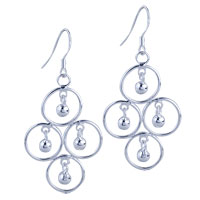 Earrings - hoop and dangling ball chandelier earrings Image.