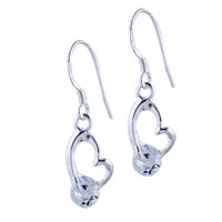 Sterling Silver Jewelry - crystal heart earrings Image.