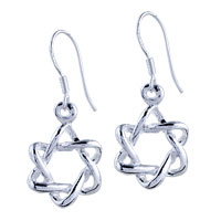 Sterling Silver Jewelry - silver ribbon knot earrings Image.