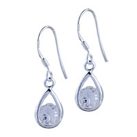 Sterling Silver Jewelry - crystal teardrop earrings Image.