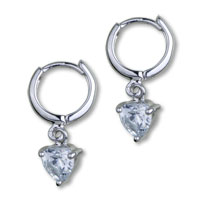 Sterling Silver Jewelry - dangle crystal 925 sterling silver earrings Image.