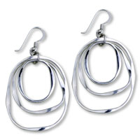 Sterling Silver Jewelry - circle in circle 925 sterling silver earrings Image.