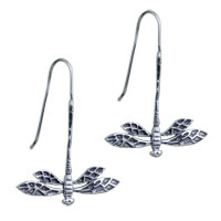 Sterling Silver Jewelry - dragonfly 925 sterling silver earrings Image.