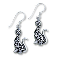 Sterling Silver Jewelry - chic cat 925 sterling silver earrings Image.